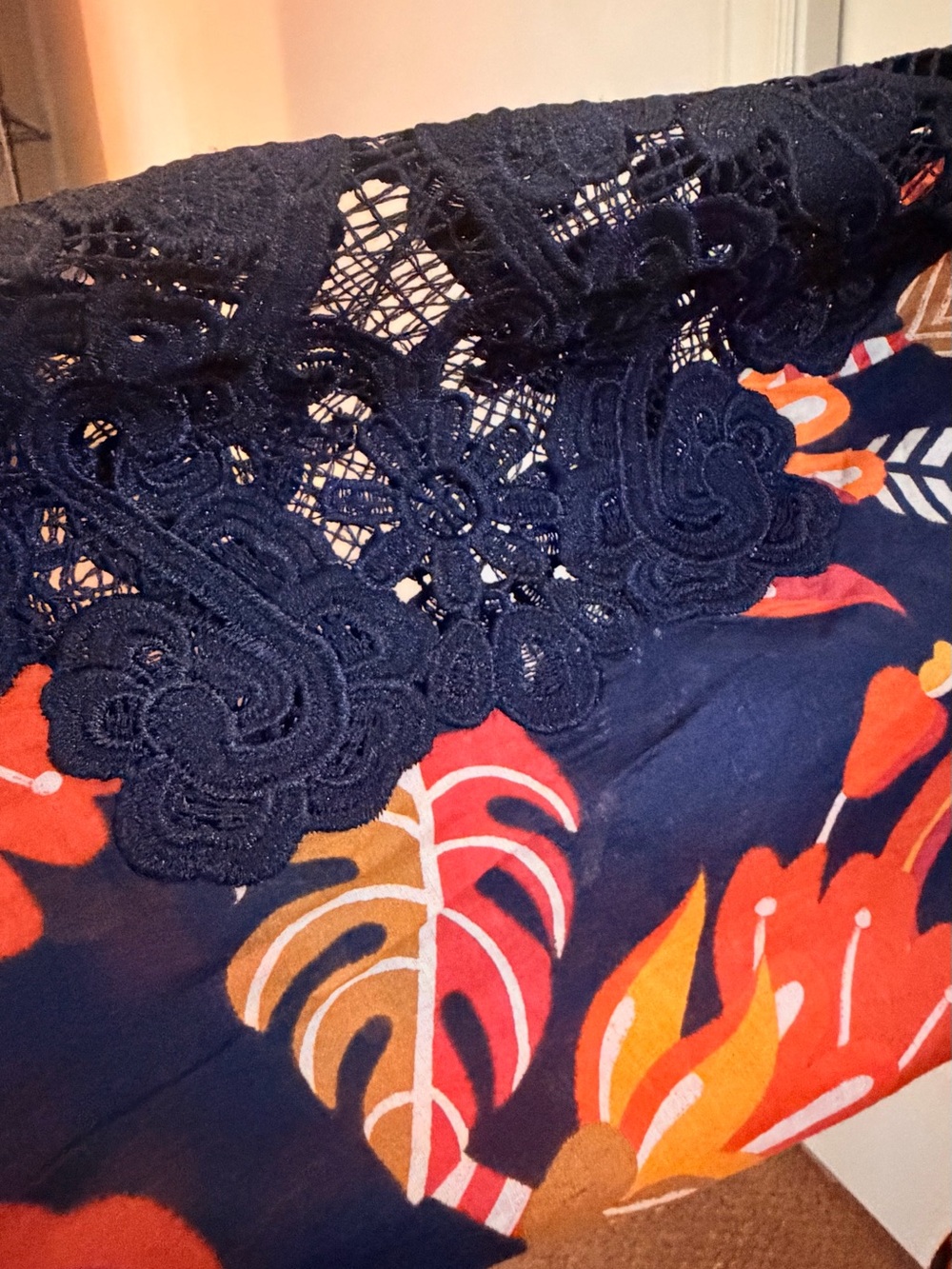FARM Rio Black Multicolor High-Neck Ruffled Floral Blouse - Picture 11 of 13